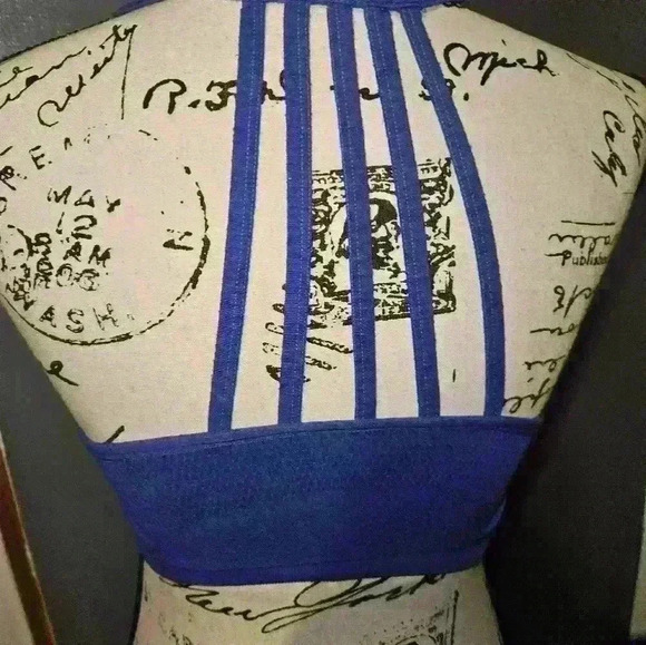 Jockey Womans Blue Padded Sports Bra - Picture 8 of 9